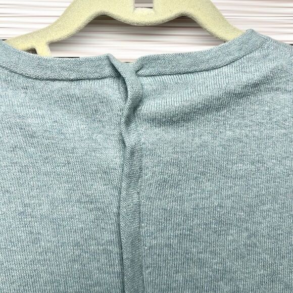 DTLM Repeat Wool Cashmere Gray Sweater Tunic  V-neck Doubled Back EUR 40 US M - Picture 8 of 13